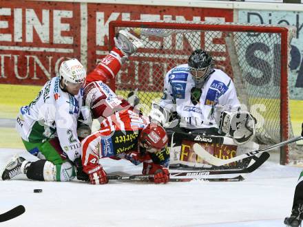 EBEL. Eishockey Bundesliga. KAC gegen HDD TILIA Olimpija Ljubljana. SCHULLER David (KAC), MITCHELL Kevin, KORHONEN Markus (Ljubljana). Klagenfurt, am 9.1.2009.
Foto: Kuess 

---
pressefotos, pressefotografie, kuess, qs, qspictures, sport, bild, bilder, bilddatenbank