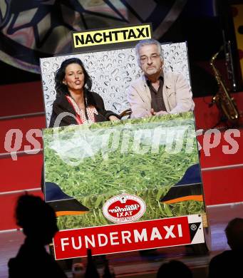 Villacher Fasching. Taxi, Manfred Tisal, Elisabeth Trattnig. Villach, am 8.1.2009.
Foto: Kuess 


---
pressefotos, pressefotografie, kuess, qs, qspictures, sport, bild, bilder, bilddatenbank