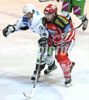 EBEL. Eishockey Bundesliga. KAC gegen HDD TILIA Olimpija Ljubljana. Andrew Schneider (KAC), Tomaz Vnuk (Ljubljana). Klagenfurt, am 9.1.2009.
Foto: Kuess 

---
pressefotos, pressefotografie, kuess, qs, qspictures, sport, bild, bilder, bilddatenbank