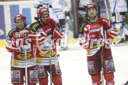 EBEL. Eishockey Bundesliga. EC KAC gegen EHC Liwest Black Wings Linz.  Christoph Harand, Warren Norris, Jeff Shantz (KAC) (KAC). Klagenfurt, am 13.1.2009.
Foto: Kuess 

---
pressefotos, pressefotografie, kuess, qs, qspictures, sport, bild, bilder, bilddatenbank