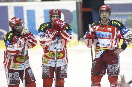 EBEL. Eishockey Bundesliga. EC KAC gegen EHC Liwest Black Wings Linz.  Christoph Harand, Warren Norris, Jeff Shantz (KAC),. Klagenfurt, am 13.1.2009.
Foto: Kuess 

---
pressefotos, pressefotografie, kuess, qs, qspictures, sport, bild, bilder, bilddatenbank