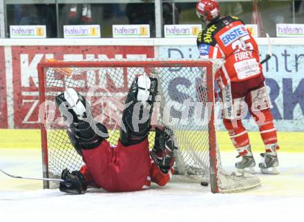 EBEL. Eishockey Bundesliga. EC KAC gegen EHC Liwest Black Wings Linz. Travis Scott, Kirk Furey (KAC), 0:1 fuer Linz (Linz). Klagenfurt, am 13.1.2009.
Foto: Nadja Kuess

---
pressefotos, pressefotografie, kuess, qs, qspictures, sport, bild, bilder, bilddatenbank