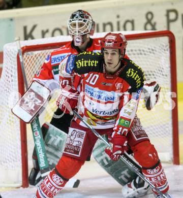 EBEL. Eishockey Bundesliga. KAC gegen HC TWK Innsbruck. NORRIS Warren (KAC), KOTYK Seamus (Innsbruck). Klagenfurt, am 16.1.2009.
Foto: Kuess 

---
pressefotos, pressefotografie, kuess, qs, qspictures, sport, bild, bilder, bilddatenbank