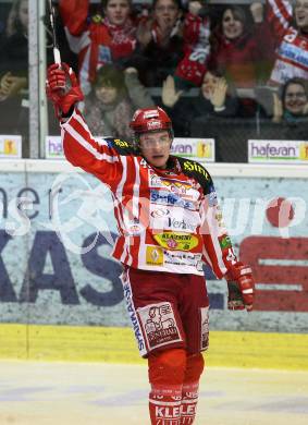 EBEL. Eishockey Bundesliga. KAC gegen HC TWK Innsbruck. Jubel SCHULLER David (KAC). Klagenfurt, am 16.1.2009.
Foto: Kuess 

---
pressefotos, pressefotografie, kuess, qs, qspictures, sport, bild, bilder, bilddatenbank