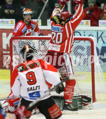 EBEL. Eishockey Bundesliga. KAC gegen HC TWK Innsbruck. Torjubel CRAIG Michael (KAC). Klagenfurt, am 16.1.2009.
Foto: Kuess 

---
pressefotos, pressefotografie, kuess, qs, qspictures, sport, bild, bilder, bilddatenbank