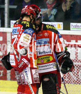 EBEL. Eishockey Bundesliga. KAC gegen HC TWK Innsbruck. BROWN Sean, SCOTT Travis (KAC). Klagenfurt, am 16.1.2009.
Foto: Kuess 

---
pressefotos, pressefotografie, kuess, qs, qspictures, sport, bild, bilder, bilddatenbank