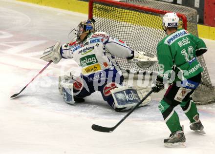 EBEL. Eishockey Bundesliga. EC Pasut VSV gegen HDD TILIA Olimpija Ljubljana. STARKBAUM Bernhard (VSV), MUSIC Ales (Ljubljana). Villach, am 20.1.2009.
Foto: Kuess 


---
pressefotos, pressefotografie, kuess, qs, qspictures, sport, bild, bilder, bilddatenbank