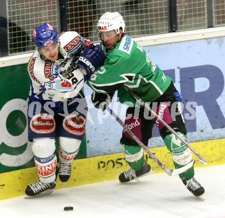 EBEL. Eishockey Bundesliga. EC Pasut VSV gegen HDD TILIA Olimpija Ljubljana.  FERLAND Jonathan (VSV), KUZNIK Greg (Ljubljana). Villach, am 20.1.2009.
Foto: Kuess 


---
pressefotos, pressefotografie, kuess, qs, qspictures, sport, bild, bilder, bilddatenbank