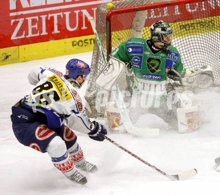 EBEL. Eishockey Bundesliga. EC Pasut VSV gegen HDD TILIA Olimpija Ljubljana. FERLAND Jonathan  (VSV), SILA  Ales (Ljubljana). Villach, am 20.1.2009.
Foto: Kuess 


---
pressefotos, pressefotografie, kuess, qs, qspictures, sport, bild, bilder, bilddatenbank