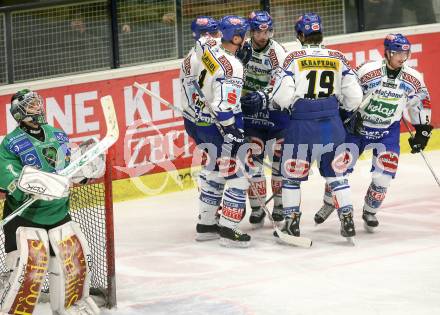 EBEL. Eishockey Bundesliga. EC Pasut VSV gegen HDD TILIA Olimpija Ljubljana. Torjubel (VSV), SILA  Ales (Ljubljana). Villach, am 20.1.2009.
Foto: Kuess 


---
pressefotos, pressefotografie, kuess, qs, qspictures, sport, bild, bilder, bilddatenbank