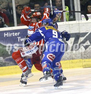 EBEL. Eishockey Bundesliga. EC KAC gegen EC VSV. David Schuller, (KAC), Benoit Mondou (VSV). Klagenfurt, am 23.1.2009.
Foto: Kuess 

---
pressefotos, pressefotografie, kuess, qs, qspictures, sport, bild, bilder, bilddatenbank