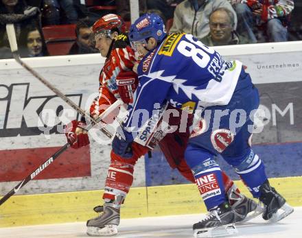 EBEL. Eishockey Bundesliga. EC KAC gegen EC VSV. Kirk Furey, (KAC), Jonathan Ferland (VSV). Klagenfurt, am 23.1.2009.
Foto: Kuess 

---
pressefotos, pressefotografie, kuess, qs, qspictures, sport, bild, bilder, bilddatenbank