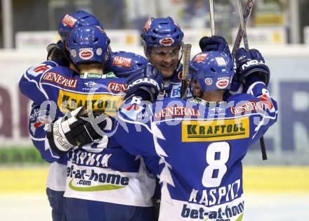 EBEL. Eishockey Bundesliga. EC KAC gegen EC VSV. Jubel VSV. Klagenfurt, am 23.1.2009.
Foto: Kuess 

---
pressefotos, pressefotografie, kuess, qs, qspictures, sport, bild, bilder, bilddatenbank