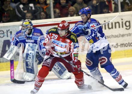 EBEL. Eishockey Bundesliga. EC KAC gegen EC VSV. Christoph Brandner, (KAC), Mike Stewart, Gert Prohaska (VSV). Klagenfurt, am 23.1.2009.
Foto: Kuess 

---
pressefotos, pressefotografie, kuess, qs, qspictures, sport, bild, bilder, bilddatenbank