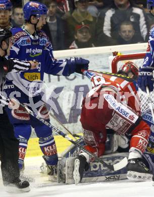 EBEL. Eishockey Bundesliga. EC KAC gegen EC VSV. Jeff Shantz,(KAC),  Martin Oraze (VSV). Klagenfurt, am 23.1.2009.
Foto: Kuess 

---
pressefotos, pressefotografie, kuess, qs, qspictures, sport, bild, bilder, bilddatenbank