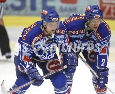 EBEL. Eishockey Bundesliga. EC KAC gegen EC VSV. Guenther Lanzinger, Darell Scoville  (VSV). Klagenfurt, am 23.1.2009.
Foto: Kuess 

---
pressefotos, pressefotografie, kuess, qs, qspictures, sport, bild, bilder, bilddatenbank