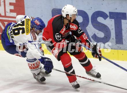 EBEL. Eishockey Bundesliga. EC Pasut VSV gegen HK Acroni Jesenice.  David Slivnik, (VSV), Miha Brus (Jesenice). Villach, am 27.1.2009.
Foto: Kuess 


---
pressefotos, pressefotografie, kuess, qs, qspictures, sport, bild, bilder, bilddatenbank