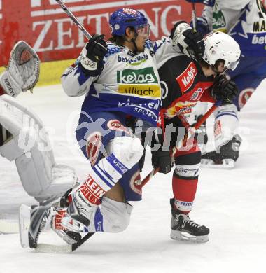 EBEL. Eishockey Bundesliga. EC Pasut VSV gegen HK Acroni Jesenice.Thomas Raffl (VSV), Conard Martin (Jesenice). Villach, am 27.1.2009.
Foto: Kuess 


---
pressefotos, pressefotografie, kuess, qs, qspictures, sport, bild, bilder, bilddatenbank