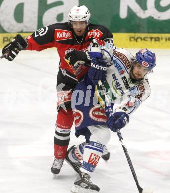 EBEL. Eishockey Bundesliga. EC Pasut VSV gegen HK Acroni Jesenice. Martin Oraze (VSV), David Rodman (Jesenice). Villach, am 27.1.2009.
Foto: Kuess 


---
pressefotos, pressefotografie, kuess, qs, qspictures, sport, bild, bilder, bilddatenbank