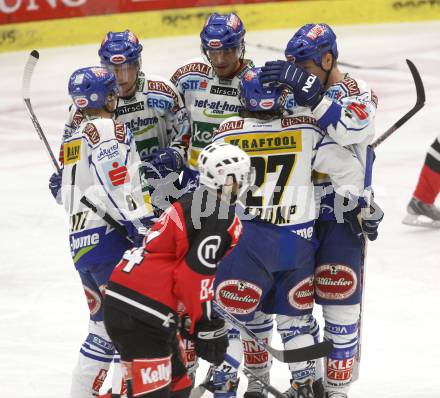 EBEL. Eishockey Bundesliga. EC Pasut VSV gegen HK Acroni Jesenice. Torjubel VSV. Villach, am 27.1.2009.
Foto: Kuess 


---
pressefotos, pressefotografie, kuess, qs, qspictures, sport, bild, bilder, bilddatenbank