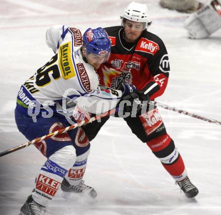 EBEL. Eishockey Bundesliga. EC Pasut VSV gegen HK Acroni Jesenice. Jonathan Ferland (VSV), Conard Martin (Jesenice). Villach, am 27.1.2009.
Foto: Kuess 


---
pressefotos, pressefotografie, kuess, qs, qspictures, sport, bild, bilder, bilddatenbank