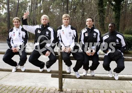 Fussball Trainingslager Austria Kaernten. Marc Sand, Andreas Schranz, Manuel Weber, Matthias Dollinger, Jagne Modou. Lignano, am 26.1.2009.
Foto: Kuess
---
pressefotos, pressefotografie, kuess, qs, qspictures, sport, bild, bilder, bilddatenbank