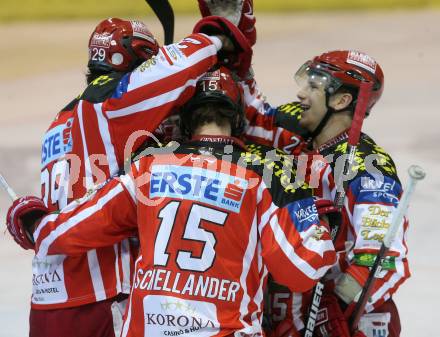 EBEL. Eishockey Bundesliga. EC KAC gegen Alba Volan SC Szekesfehervar. Torjubel (KAC). Klagenfurt, am 29.1.2009.
Foto: Kuess 

---
pressefotos, pressefotografie, kuess, qs, qspictures, sport, bild, bilder, bilddatenbank