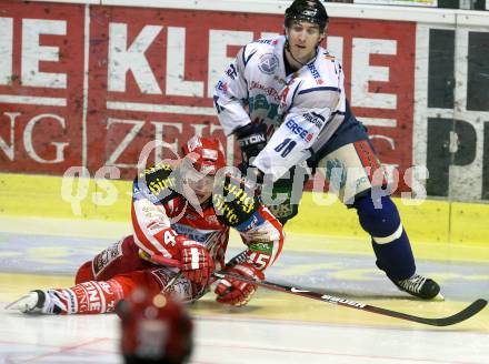 EBEL. Eishockey Bundesliga. EC KAC gegen Alba Volan SC Szekesfehervar.  David Schuller (KAC), Nathan Martz (Alba Volan). Klagenfurt, am 29.1.2009.
Foto: Kuess 

---
pressefotos, pressefotografie, kuess, qs, qspictures, sport, bild, bilder, bilddatenbank