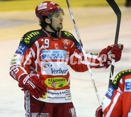 EBEL. Eishockey Bundesliga. EC KAC gegen Alba Volan SC Szekesfehervar.  Torjubel BRANDNER Christoph (KAC). Klagenfurt, am 29.1.2009.
Foto: Kuess 

---
pressefotos, pressefotografie, kuess, qs, qspictures, sport, bild, bilder, bilddatenbank