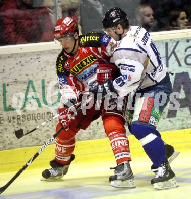 EBEL. Eishockey Bundesliga. EC KAC gegen Alba Volan SC Szekesfehervar.  FUREY Kirk (KAC),  JOBB David (Alba Volan). Klagenfurt, am 29.1.2009.
Foto: Kuess 

---
pressefotos, pressefotografie, kuess, qs, qspictures, sport, bild, bilder, bilddatenbank