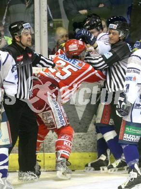 EBEL. Eishockey Bundesliga. EC KAC gegen Alba Volan SC Szekesfehervar.  FUREY Kirk (KAC),  FODOR Szabolcs (Alba Volan). Klagenfurt, am 29.1.2009.
Foto: Kuess 

---
pressefotos, pressefotografie, kuess, qs, qspictures, sport, bild, bilder, bilddatenbank