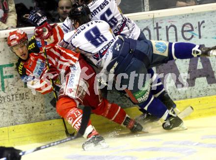 EBEL. Eishockey Bundesliga. EC KAC gegen Alba Volan SC Szekesfehervar. KIRISITS Johannes (KAC),  HEGYI Adam (Alba Volan). Klagenfurt, am 29.1.2009.
Foto: Kuess 

---
pressefotos, pressefotografie, kuess, qs, qspictures, sport, bild, bilder, bilddatenbank