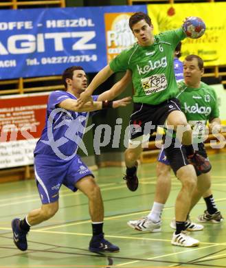 Handball Bundesliga. SC Ferlach gegen HCK 59.  SEBALJ Marin (Ferlach), PIPPAN Benjamin (HCK). Ferlach, 31.1.2009
Foto:  Kuess

---
pressefotos, pressefotografie, kuess, qs, qspictures, sport, bild, bilder, bilddatenbank