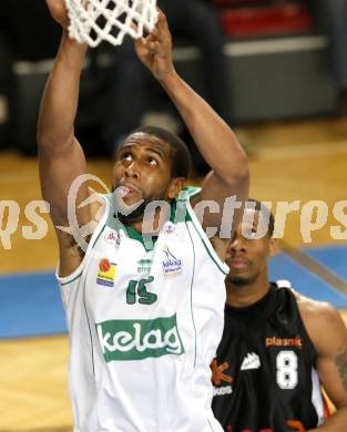 Basketball Bundesliga. Woerthersee Piraten gegen Klosterneuburg. Timothy Burnette (Piraten), Melvin Creddle (Klosterneuburg). Klagenfurt, am 1.2.2009.
Foto: Kuess 

---
pressefotos, pressefotografie, kuess, qs, qspictures, sport, bild, bilder, bilddatenbank