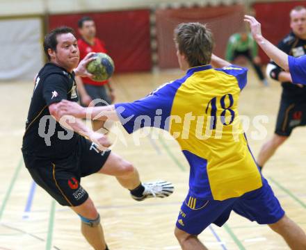 Handball Bundesliga. SVVW gegen HCK 59.  Markus Godec (SVVW), Florian Pontasch (HCK). Klagenfurt, 7.2.2009
Foto:  Kuess

---
pressefotos, pressefotografie, kuess, qs, qspictures, sport, bild, bilder, bilddatenbank