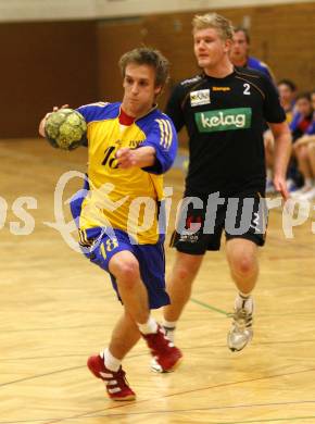 Handball Bundesliga. SVVW gegen HCK 59.  Markus Godec (SVVW), Thomas Kandolf (HCK). Klagenfurt, 7.2.2009
Foto:  Kuess

---
pressefotos, pressefotografie, kuess, qs, qspictures, sport, bild, bilder, bilddatenbank