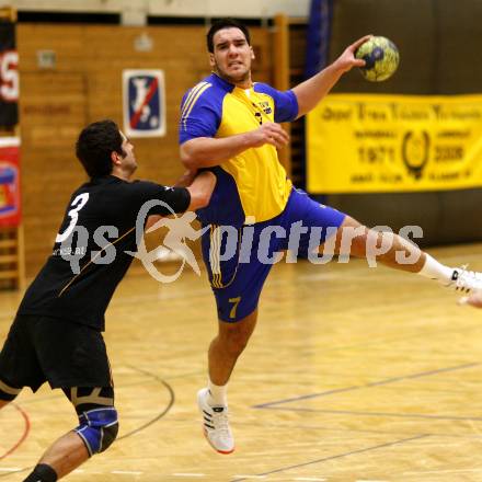 Handball Bundesliga. SVVW gegen HCK 59. COJIC Damir (SVVW), SOUREK Josef (HCK). Klagenfurt, 7.2.2009
Foto:  Kuess

---
pressefotos, pressefotografie, kuess, qs, qspictures, sport, bild, bilder, bilddatenbank