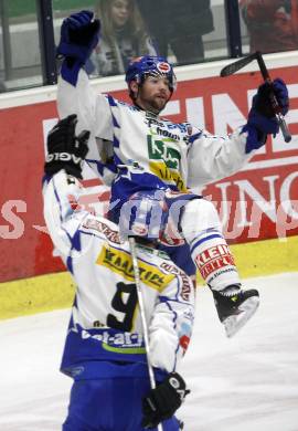 EBEL. Eishockey Bundesliga. EC Pasut VSV gegen EV VIENNA CAPITALS.  Torjubel Justin Mapletoft (VSV). Villach, am 13.2.2009.
Foto: Kuess 


---
pressefotos, pressefotografie, kuess, qs, qspictures, sport, bild, bilder, bilddatenbank