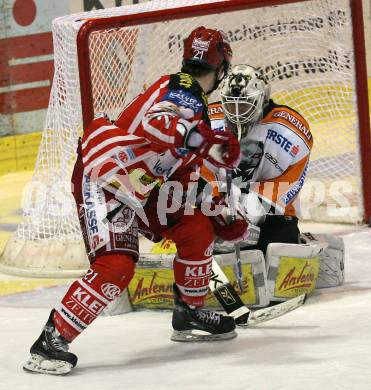 EBEL. Eishockey Bundesliga. KAC gegen EC Graz 99ers. GEIER Manuel (KAC), GRUMET-MORRIS Dov (Graz). Klagenfurt, am 13.2.2009.
Foto: Kuess 

---
pressefotos, pressefotografie, kuess, qs, qspictures, sport, bild, bilder, bilddatenbank