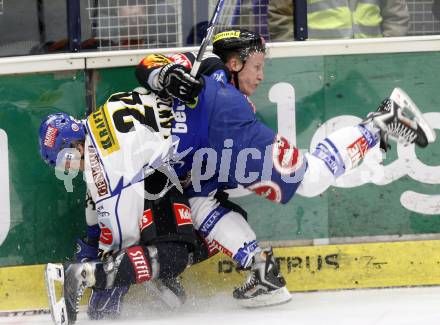 EBEL. Eishockey Bundesliga. EC Pasut VSV gegen EV VIENNA CAPITALS.  Guenther Lanzinger, (VSV), Douglas Nolan (Vienna). Villach, am 13.2.2009.
Foto: Kuess 


---
pressefotos, pressefotografie, kuess, qs, qspictures, sport, bild, bilder, bilddatenbank