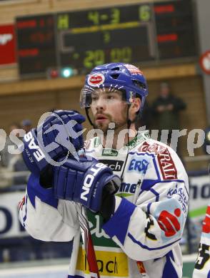 EBEL. Eishockey Bundesliga. EC Pasut VSV gegen EV VIENNA CAPITALS. Siegestorschuetze Justin Mapletoft. Endresultat 4:3. Villach, am 13.2.2009.
Foto: Kuess 


---
pressefotos, pressefotografie, kuess, qs, qspictures, sport, bild, bilder, bilddatenbank