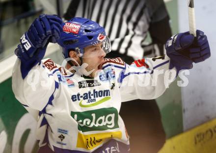 EBEL. Eishockey Bundesliga. EC Pasut VSV gegen EV VIENNA CAPITALS.  Torjubel Dan Cavanaugh. Villach, am 13.2.2009.
Foto: Kuess 


---
pressefotos, pressefotografie, kuess, qs, qspictures, sport, bild, bilder, bilddatenbank