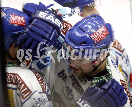 EBEL. Eishockey Bundesliga. EC Pasut VSV gegen EV VIENNA CAPITALS.  Torjubel VSV. Villach, am 13.2.2009.
Foto: Kuess 


---
pressefotos, pressefotografie, kuess, qs, qspictures, sport, bild, bilder, bilddatenbank