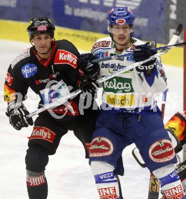 EBEL. Eishockey Bundesliga. EC Pasut VSV gegen EV VIENNA CAPITALS.  Michael Raffl, (VSV), Sean Selmser (Vienna). Villach, am 13.2.2009.
Foto: Kuess 


---
pressefotos, pressefotografie, kuess, qs, qspictures, sport, bild, bilder, bilddatenbank