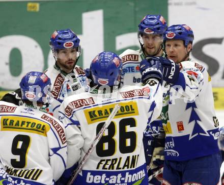 EBEL. Eishockey Bundesliga. EC Pasut VSV gegen EV VIENNA CAPITALS.  Torjubel VSV. Villach, am 13.2.2009.
Foto: Kuess 


---
pressefotos, pressefotografie, kuess, qs, qspictures, sport, bild, bilder, bilddatenbank