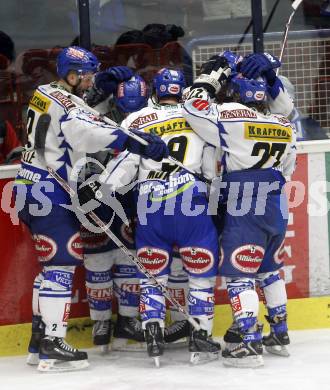 EBEL. Eishockey Bundesliga. EC Pasut VSV gegen EV VIENNA CAPITALS.  Torjubel VSV. Villach, am 13.2.2009.
Foto: Kuess 


---
pressefotos, pressefotografie, kuess, qs, qspictures, sport, bild, bilder, bilddatenbank