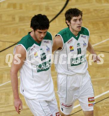 Basketball Bundesliga. Woerthersee Piraten gegen Kapfenberg Bulls. Erik Rhinehart, Jack Leasure (Piraten). Klagenfurt, 12.2.2009
Foto: Kuess 

---
pressefotos, pressefotografie, kuess, qs, qspictures, sport, bild, bilder, bilddatenbank