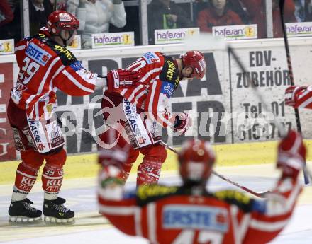 EBEL. Eishockey Bundesliga. KAC gegen HC TWK Innsbruck, Die Haie.  Torjubel KAC. Klagenfurt, am 17.2.2009.
Foto: Kuess 

---
pressefotos, pressefotografie, kuess, qs, qspictures, sport, bild, bilder, bilddatenbank