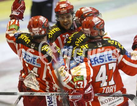 EBEL. Eishockey Bundesliga. KAC gegen HC TWK Innsbruck, Die Haie.  Torjubel KAC. Klagenfurt, am 17.2.2009.
Foto: Kuess 

---
pressefotos, pressefotografie, kuess, qs, qspictures, sport, bild, bilder, bilddatenbank