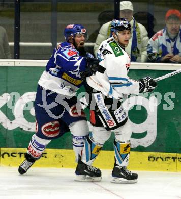 EBEL. Eishockey Bundesliga. EC Pasut VSV gegen EHC LIWEST Linz.  PEINTNER Markus (VSV), LUKAS Philipp (Linz). Villach, am 17.2.2009.
Foto: Kuess 


---
pressefotos, pressefotografie, kuess, qs, qspictures, sport, bild, bilder, bilddatenbank